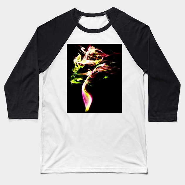 Smoke Art Abstract design Baseball T-Shirt by AvonPerception